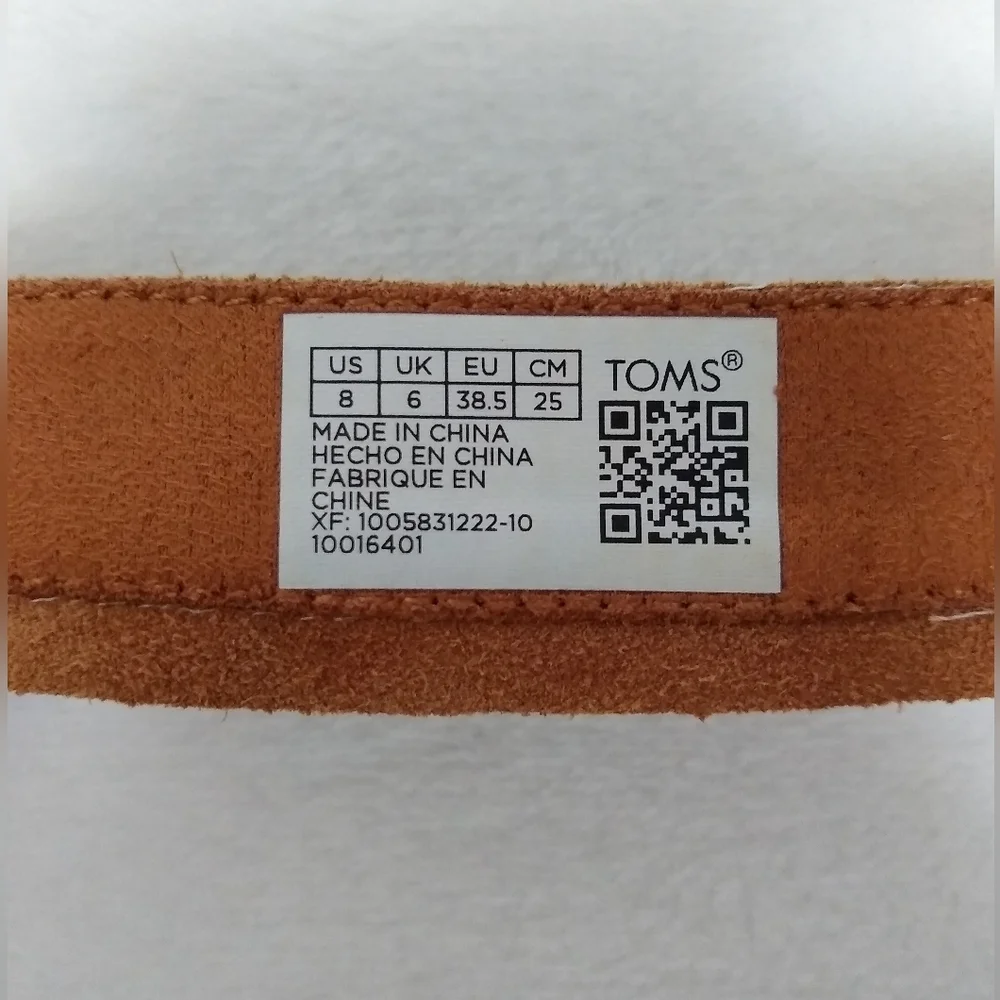 Toms Tan Leather Sandals Minimalist Flat Design Women's Sz 8 - Picture 2 of 11